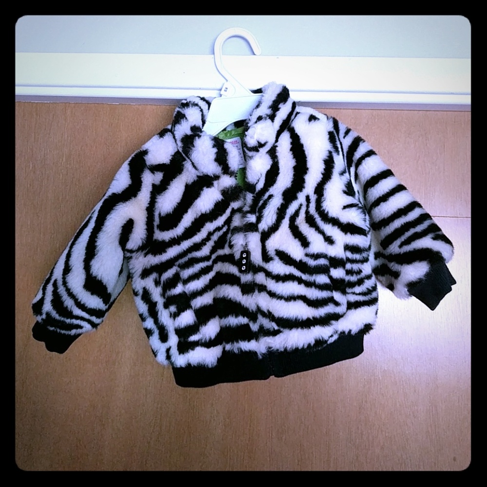 Zebra Fur zip up